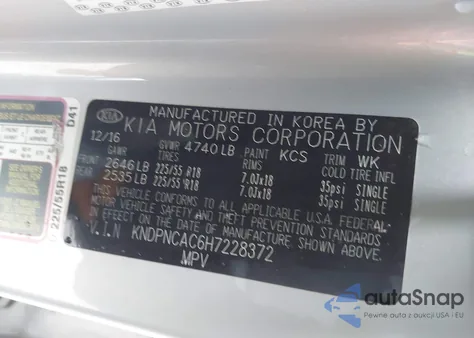 2017 Kia Sportage Ex from USA, damaged, VIN KNDPNCAC6H7228372